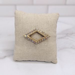 Vintage BSK gold  aurora borealis geometric brooch